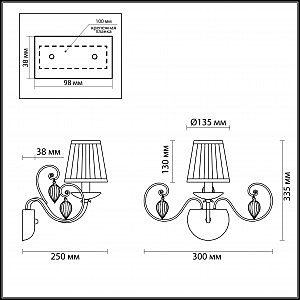 Настенное бра Odeon Light Niagara 3921/1W