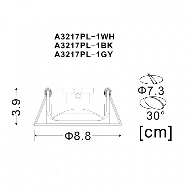 Встраиваемый светильник Arte Lamp Accento A3217PL-1BK