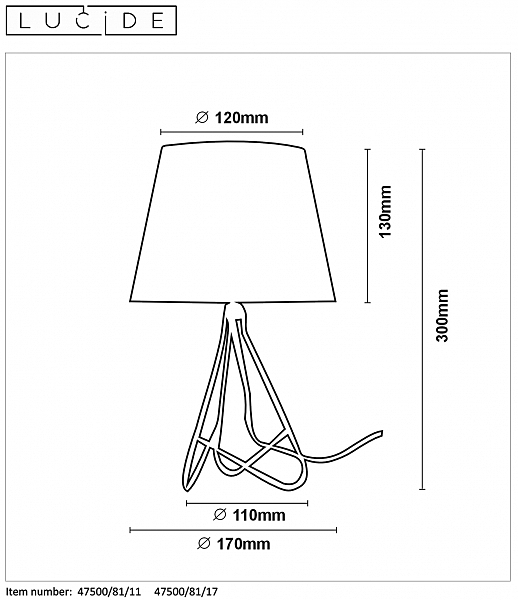 Настольная лампа Lucide Gitta 47500/81/17