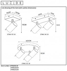 Светильник спот Lucide Grony 17998/15/30