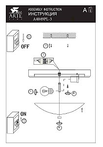 Светильник потолочный Arte Lamp James A4049PL-3PB