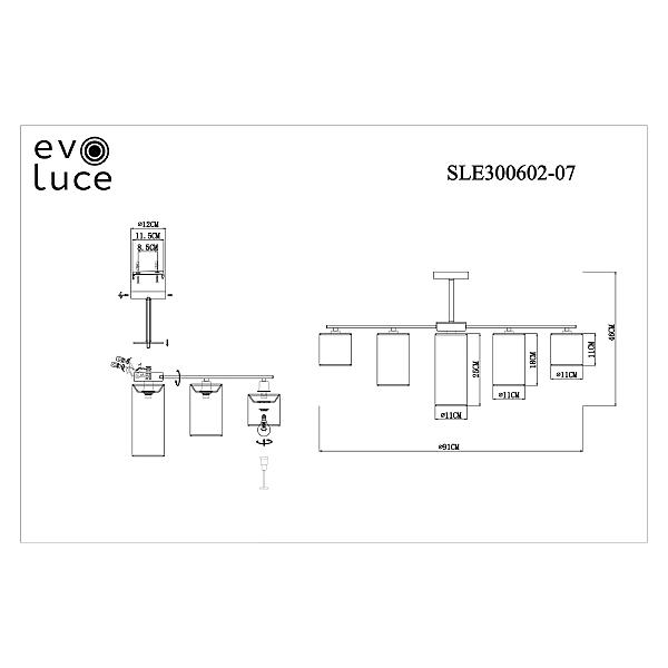 Потолочная люстра Evoluce Essenza SLE300602-07