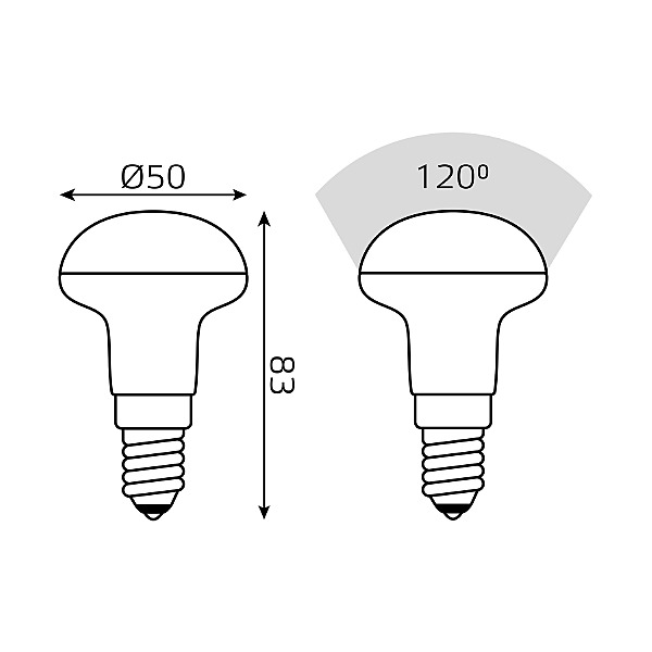Светодиодная лампа Gauss Elementary R39/R50/R63 63126