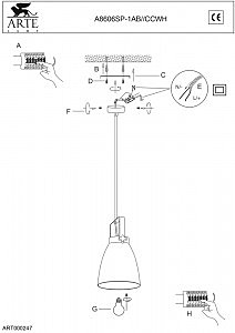 Светильник подвесной Arte Lamp STUDIO A8606SP-1CC