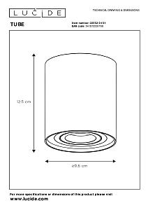 Накладной светильник Lucide Tube 22952/01/31
