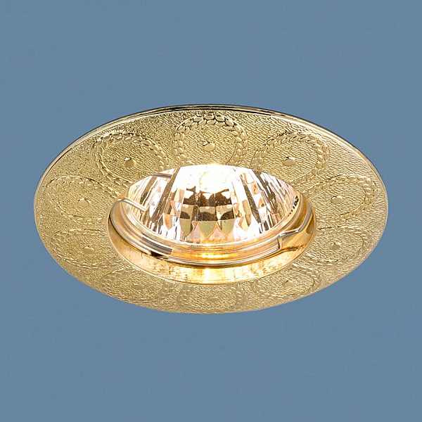 Встраиваемый светильник с узорами 603 603 MR16 SG сатин золото Elektrostandart