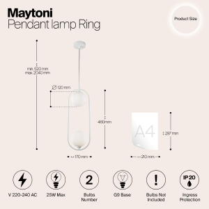 Светильник подвесной Maytoni Ring MOD013PL-02W