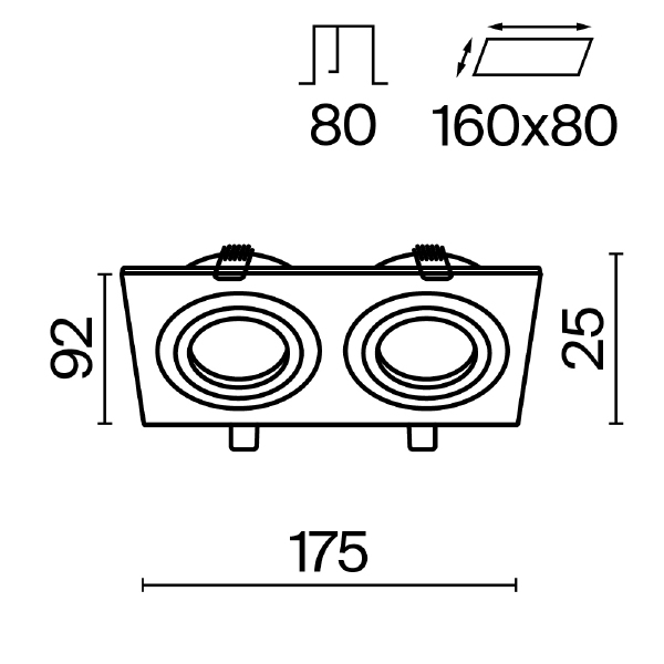 Встраиваемый светильник Maytoni Atom DL024-2-02W