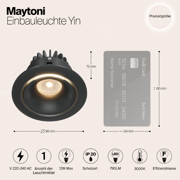 Встраиваемый светильник Maytoni Zoom DL031-2-L12B