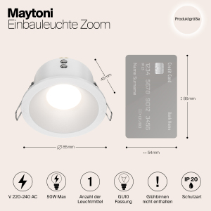 Встраиваемый светильник Maytoni Zoom DL032-2-01W