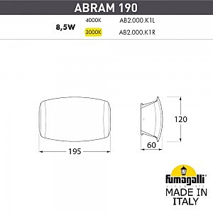 Уличный настенный светильник Fumagalli Abram AB2.000.000.AXK1L