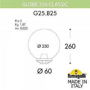 Консольный уличный светильник Fumagalli Globe 250 G25.B25.000.AXE27