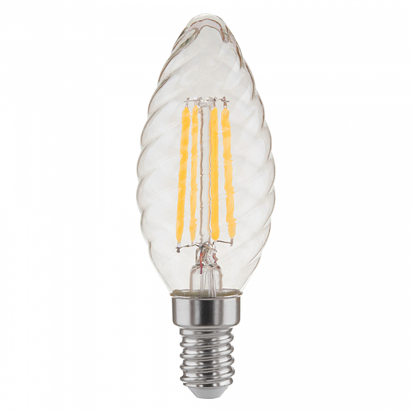 Светодиодная лампа Eurosvet Свеча витая F 7W 3300K E14 прозрачный (BL128)