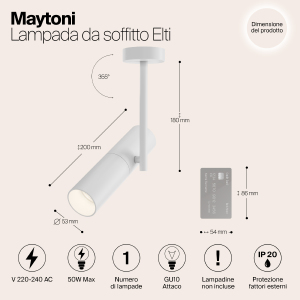 Светильник потолочный Maytoni Elti C020CL-01W