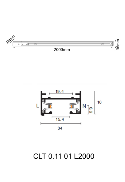 Шинопровод Crystal Lux Clt 0.11 CLT 0.11 01 L2000 WH