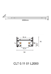 Шинопровод Crystal Lux Clt 0.11 CLT 0.11 01 L2000 WH