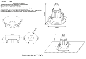 Встраиваемый светильник Crystal Lux Clt 004 CLT 004С1 WH