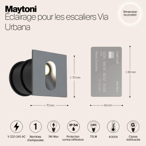 Встраиваемый светильник Maytoni Via Urbana O022-L3GR