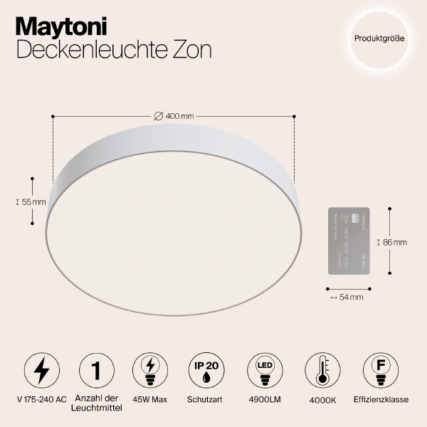 Потолочный светодиодный светильник Maytoni Zon C032CL-L48W4K