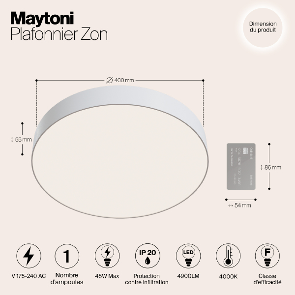 Потолочный светодиодный светильник Maytoni Zon C032CL-L48W4K