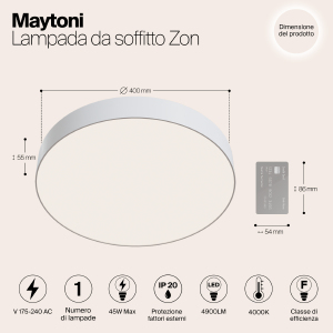 Потолочный светодиодный светильник Maytoni Zon C032CL-L48W4K