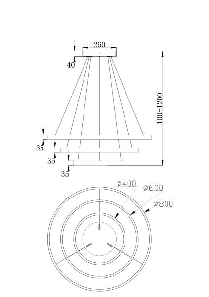 Подвесная люстра Maytoni Rim MOD058PL-L100W4K