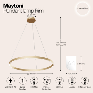 Подвесная люстра Maytoni Rim MOD058PL-L42BS4K