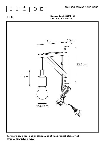 Настенное бра Lucide Fix Wall 08208/01/31
