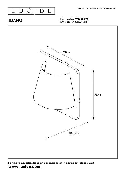 Настенное бра Lucide Idaho 77281/01/76