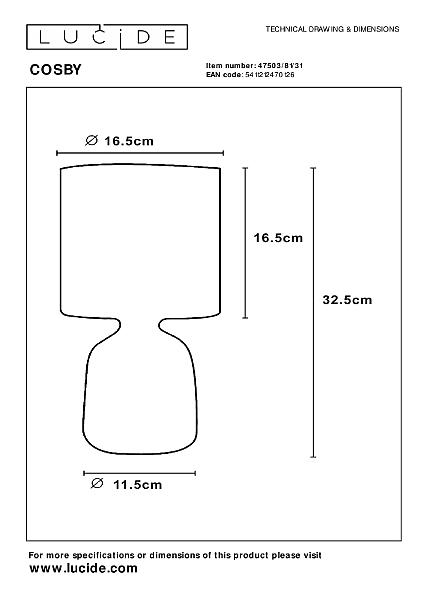 Настольная лампа Lucide Cosby 47503/81/31