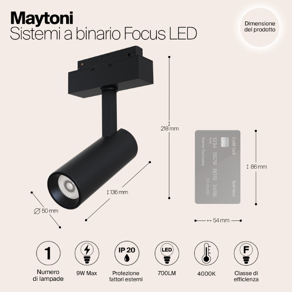 Трековый светильник Maytoni Focus LED Gravity TR019-2-10W4K-B