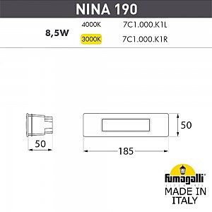 Подсветка для ступеней Fumagalli Nina 7C1.000.000.WYK1L