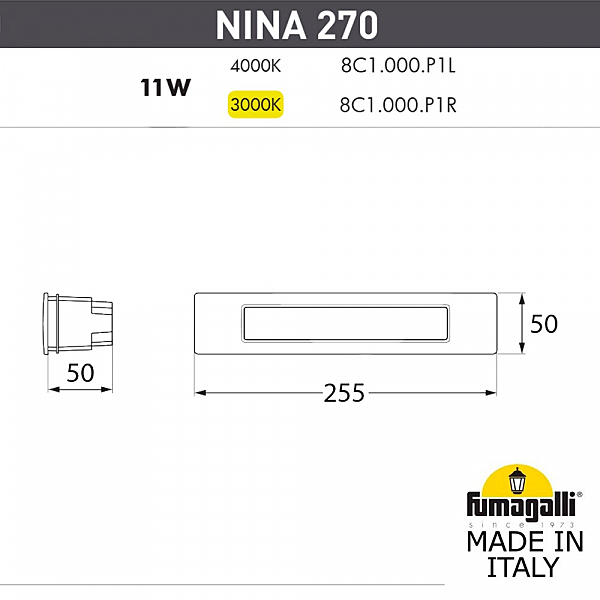 Подсветка для ступеней Fumagalli Nina 8C1.000.000.BYP1L