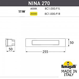 Подсветка для ступеней Fumagalli Nina 8C1.000.000.LYP1L