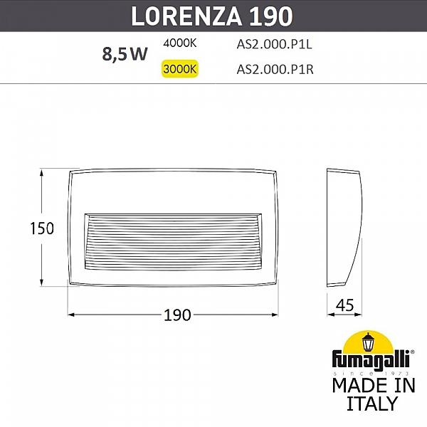 Подсветка для ступеней Fumagalli Lorenza AS2.000.000.WXK1L