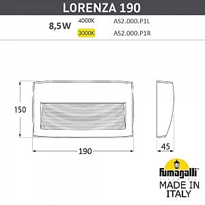 Подсветка для ступеней Fumagalli Lorenza AS2.000.000.WXK1L