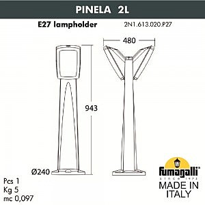 Уличный наземный светильник Fumagalli Germana 2N1.613.020.WYF1R