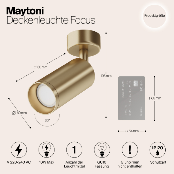 Светильник спот Maytoni Focus C017CW-01MG