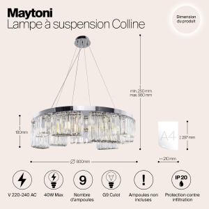 Подвесная люстра Maytoni Colline MOD083PL-09CH