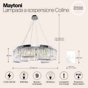 Подвесная люстра Maytoni Colline MOD083PL-09CH