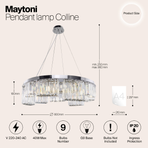 Подвесная люстра Maytoni Colline MOD083PL-09CH