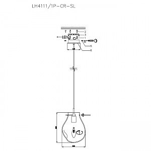 Светильник подвесной Lumien Hall Nertus LH4111/1P-CR-SL