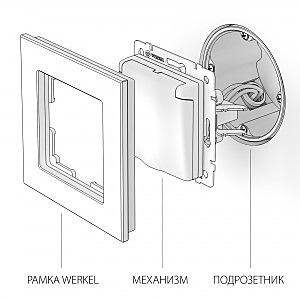 Розетка Werkel W1171208/ Розетка влагозащ. с зазем. с защит. крышкой и шторками (черный матовый)