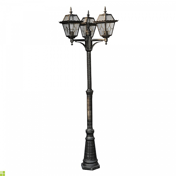 Столб фонарный уличный Arte Lamp PARIS A1357PA-3BS