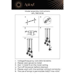 Светильник подвесной Aployt Shantal APL.766.03.06