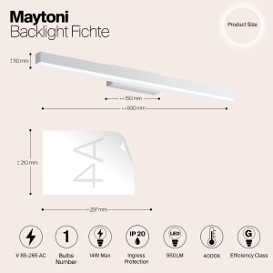 Подсветка зеркал и полок Maytoni Fichte MIR012WL-L14W4K