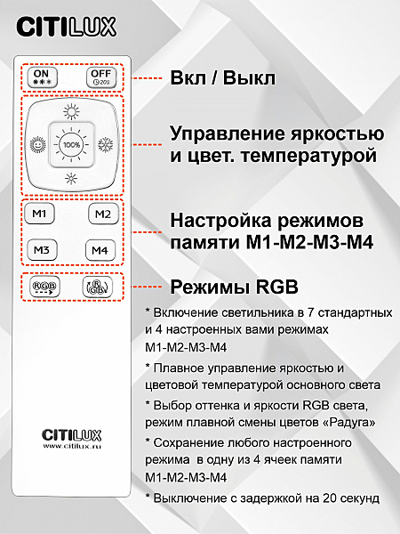 Потолочная люстра Citilux Мишель CL229151