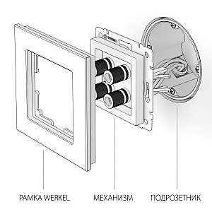 Розетка Werkel W1185004/ Акустическая розетка (графит рифленый)