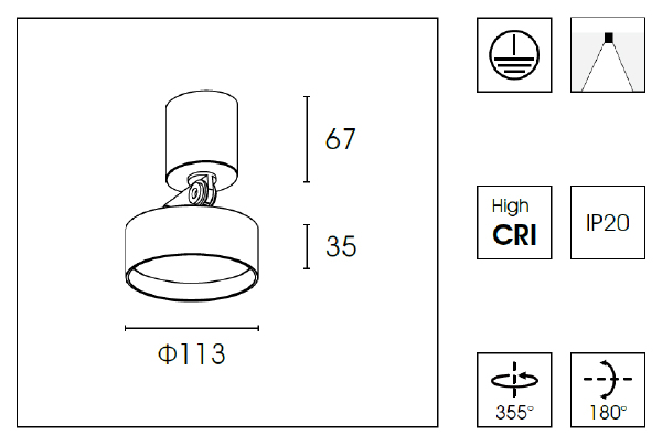 Накладной светильник Delight Collection WB85 WB8513DR