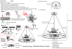 Подвесная люстра Crystal Lux Garden GARDEN SPLED+3 D600 CHROME